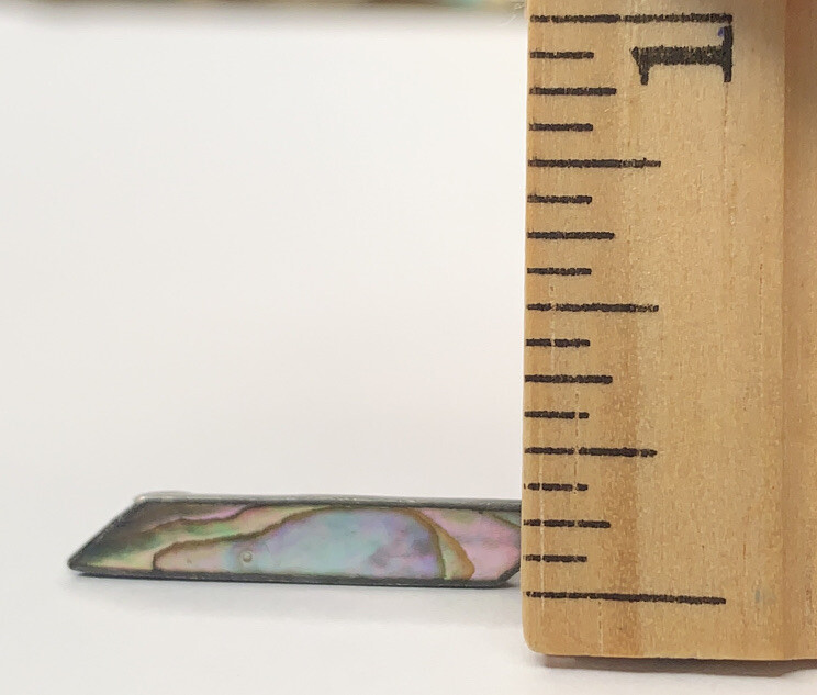 Antique Men’s Sterling 925 Art Deco Parallelogram Abalone 1” Bar Lapel Tie Pin