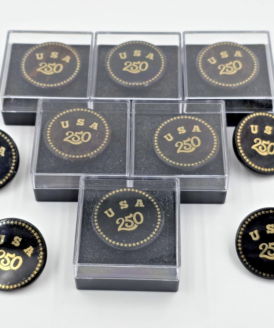 USA 250th Anniversary Obsidian Stone Pin Set OF 5 Badge 1.2″Limited Edition