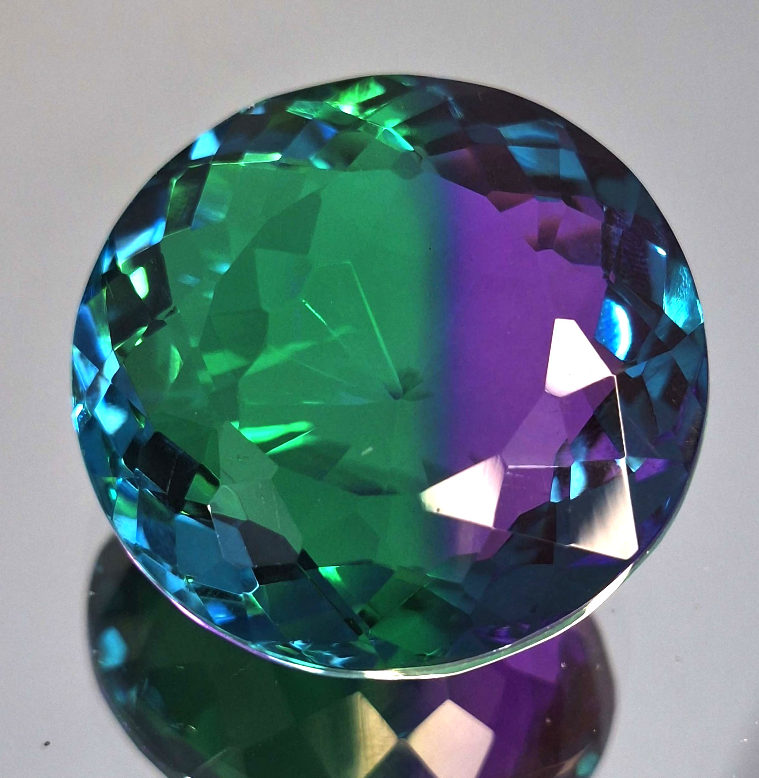 Bicolor Tourmaline Round Cut 88-90 Carat Loose Gemstone Lab Created SP1504