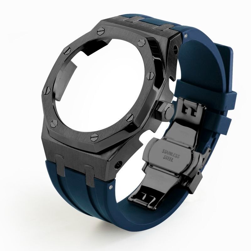 For G-Shock GA2100 GA2110 CasiOak Mod Kit 5th Gen Steel Bezel Case Rubber Strap