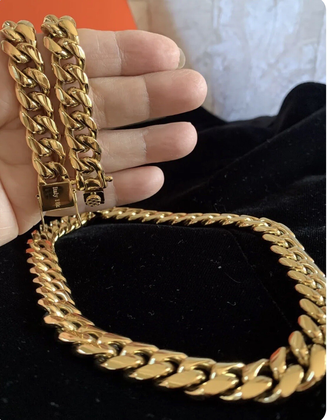Gold Filled Mens Miami Cuban Link Chain Necklace 24” Chain 12mm –