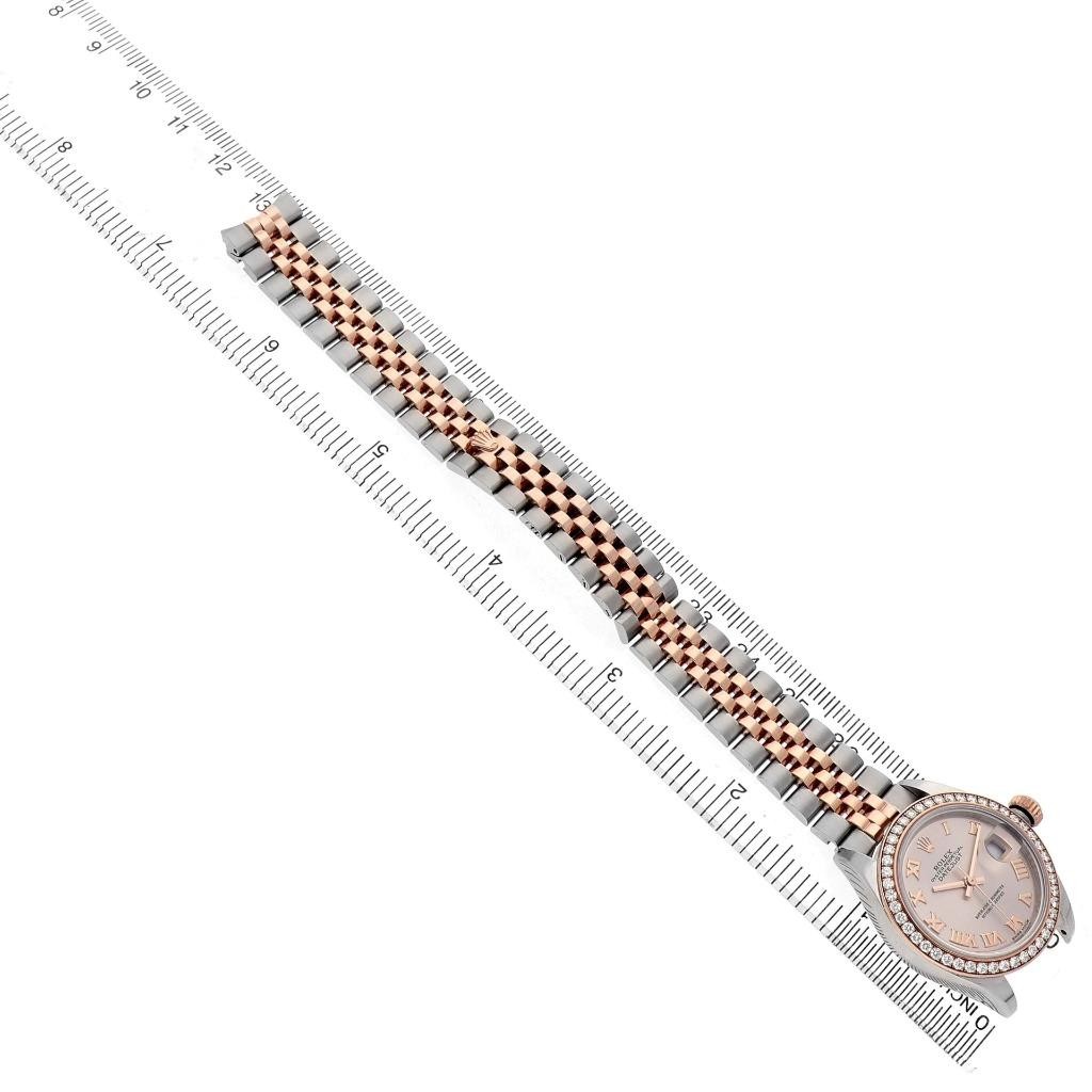 Rolex Datejust 28 Steel Rose Gold Diamond Ladies Watch 279381 Box Card