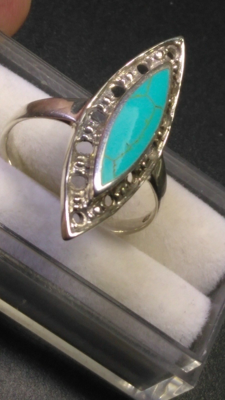 AESTHETIC NATURAL TURQUOISE IN STERLING SILVER.925 RING SIZE 8.75-9.0!