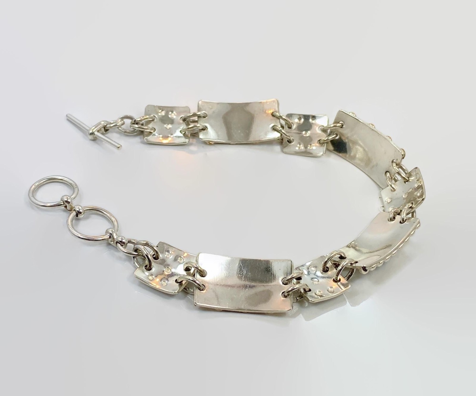 Sterling Silver Bracele Brass Tourmaline Peridot Contemporary Artisan