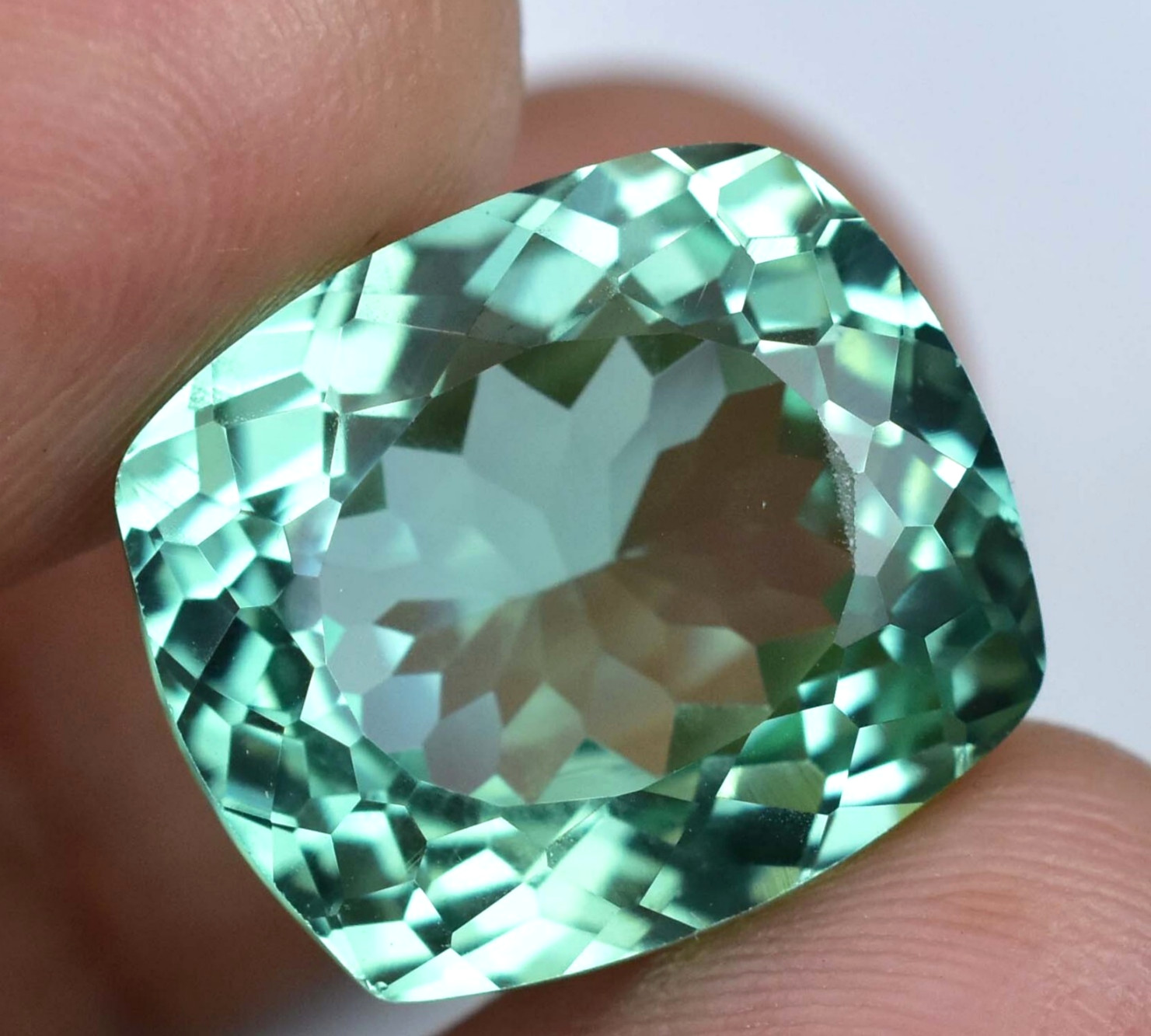 Natural Montana Green Sapphire 21.10CT Certified Cushion Stunning Loose Gemstone