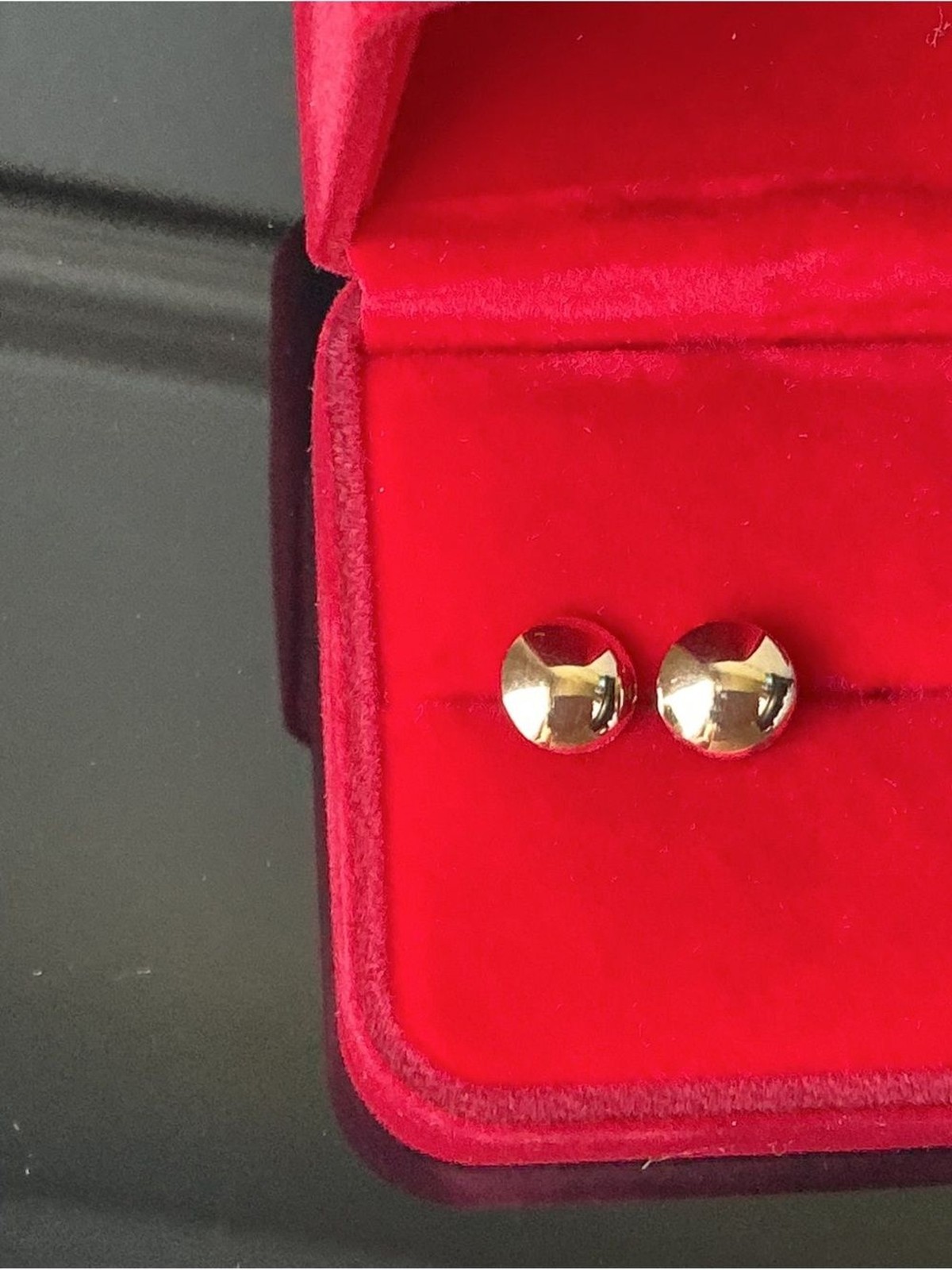 NWT 18K Solid Yellow Gold Peruvian Round Disc Button Stud Earrings 7mm