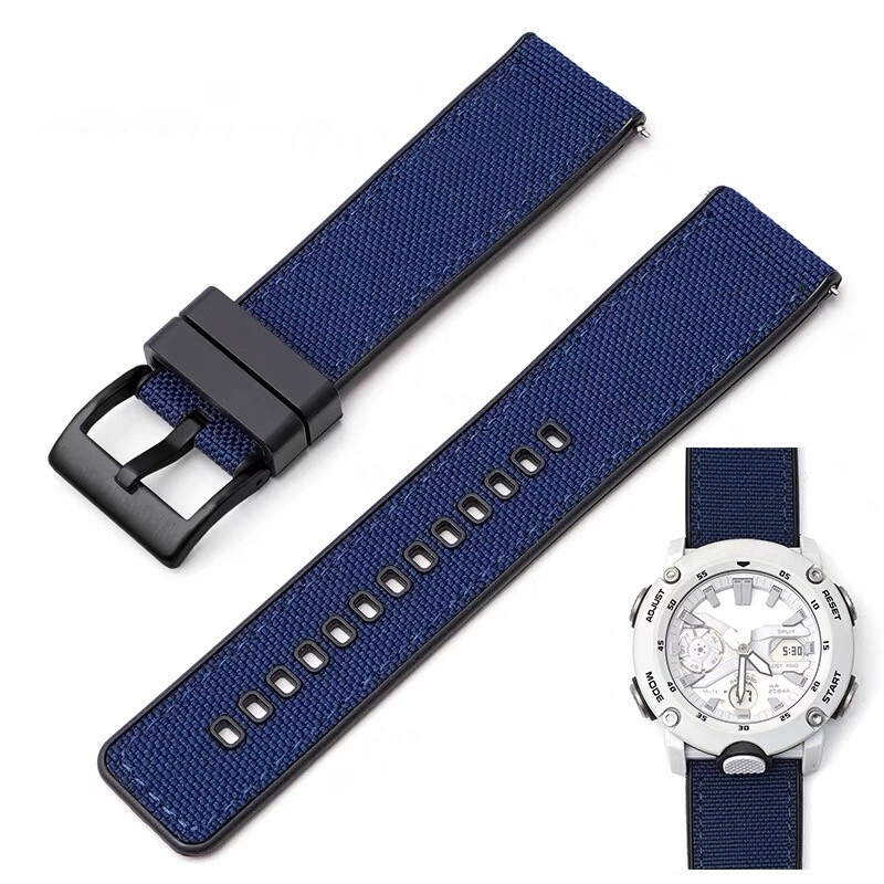 Nylon + Rubber Strap For G-SHOCK PRG-600 PRG-650 GA-2000 Watch Band Replacement