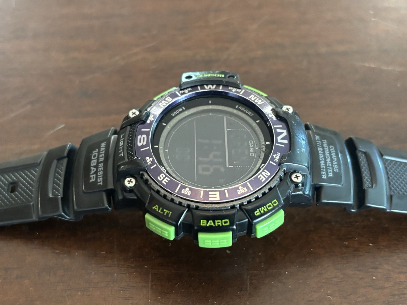 Casio Outgear SGW-1000, SuperIlluminator Sunrise/Sunset, World Time, New Battery