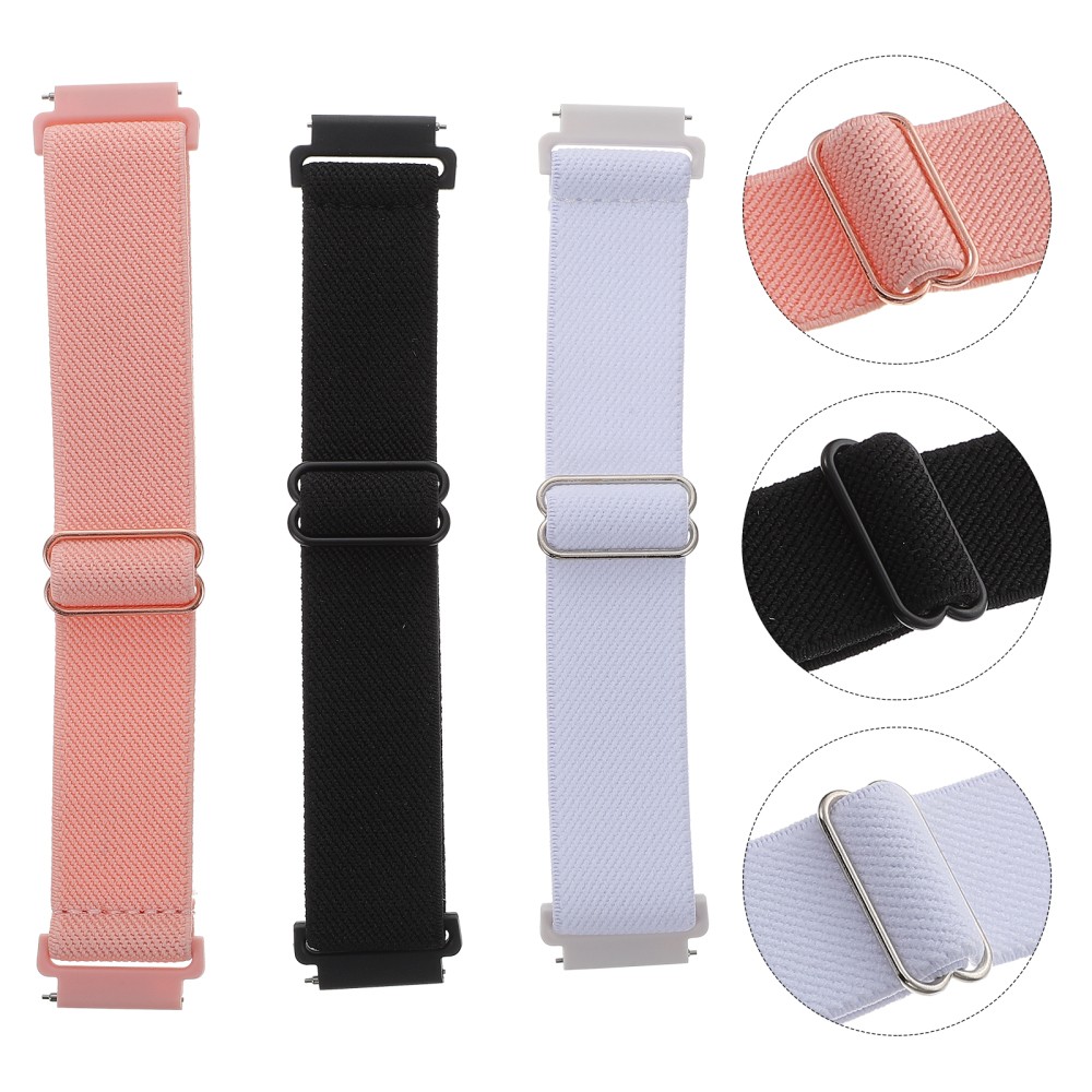 3Pcs Reusable Nylon Watchband Adjustable Strap for Smartwatch Assorted Colors