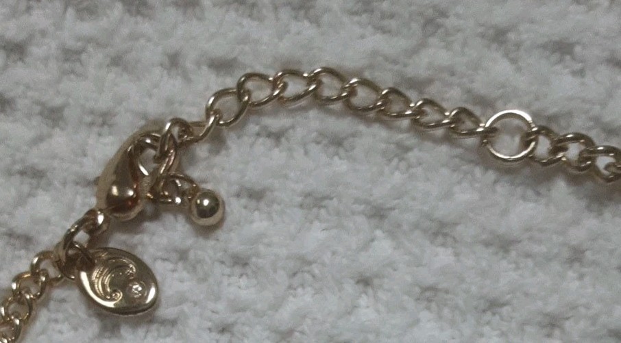 Opalescent Orange marquis necklace vintage goldtone hypo allergenic gift NWT