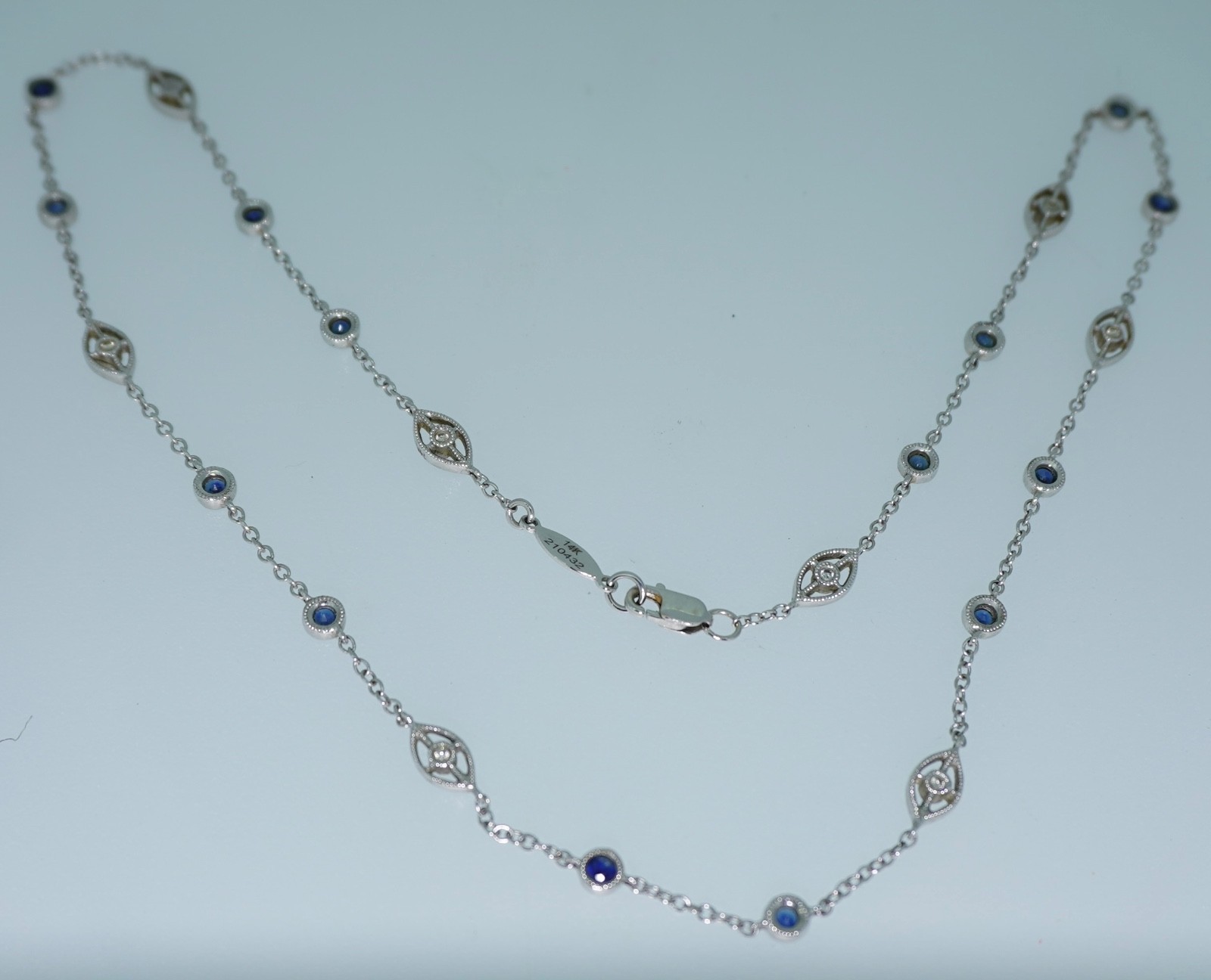 Gabriel & Co. 14K Sapphire & Diamond Chain Necklace