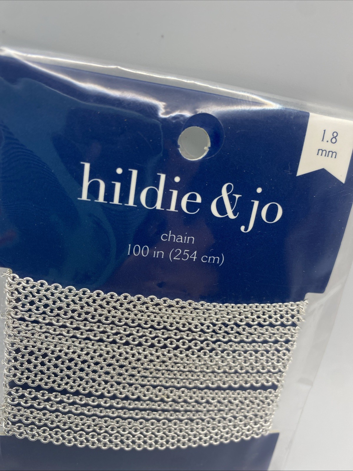 Hildie & Jo Costume Silver Jewelry 100Inch (254cm) DIY Chain Necklace 1.8 mm