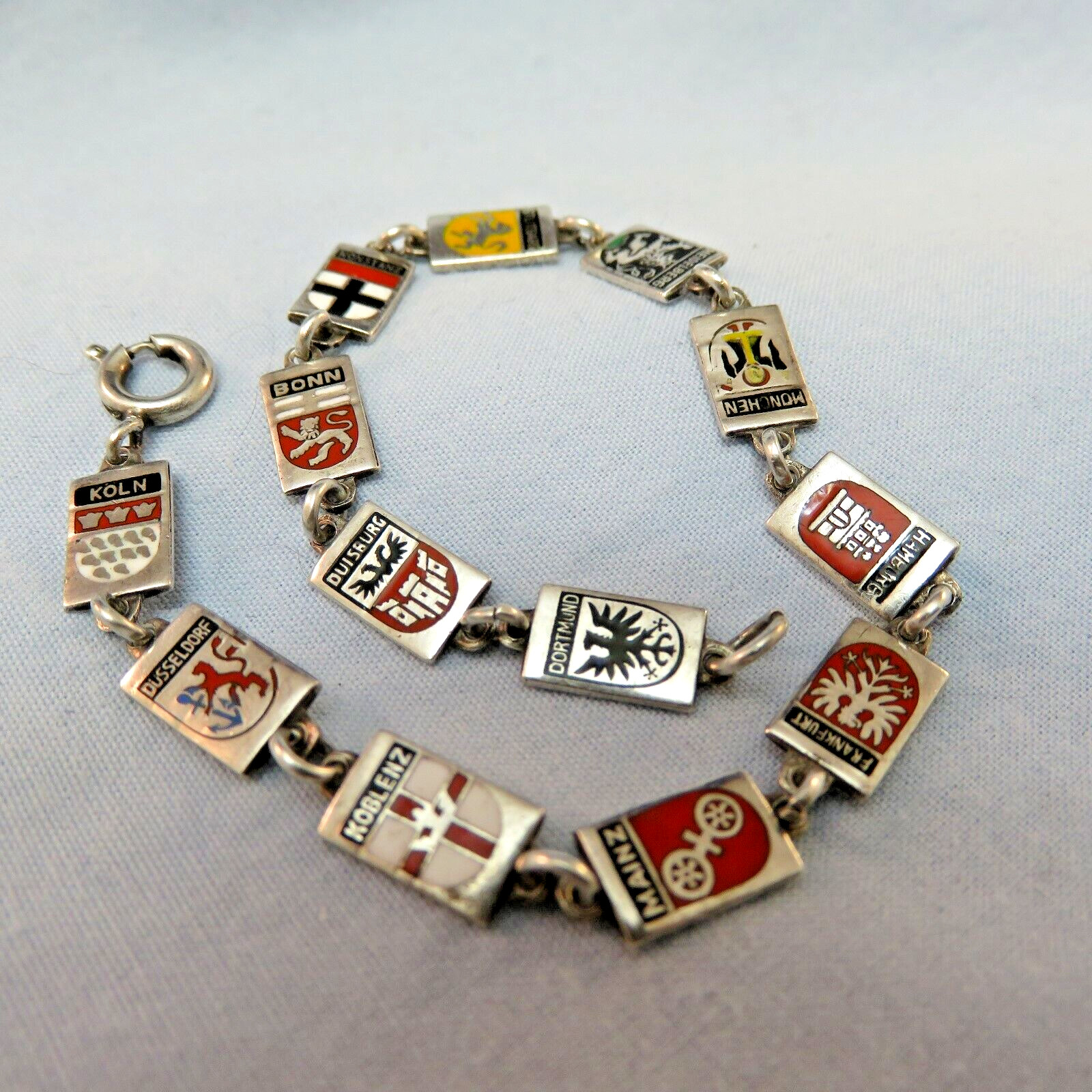 Sterling (835) Coat of Arms Bracelet For Germany Towns (1263)