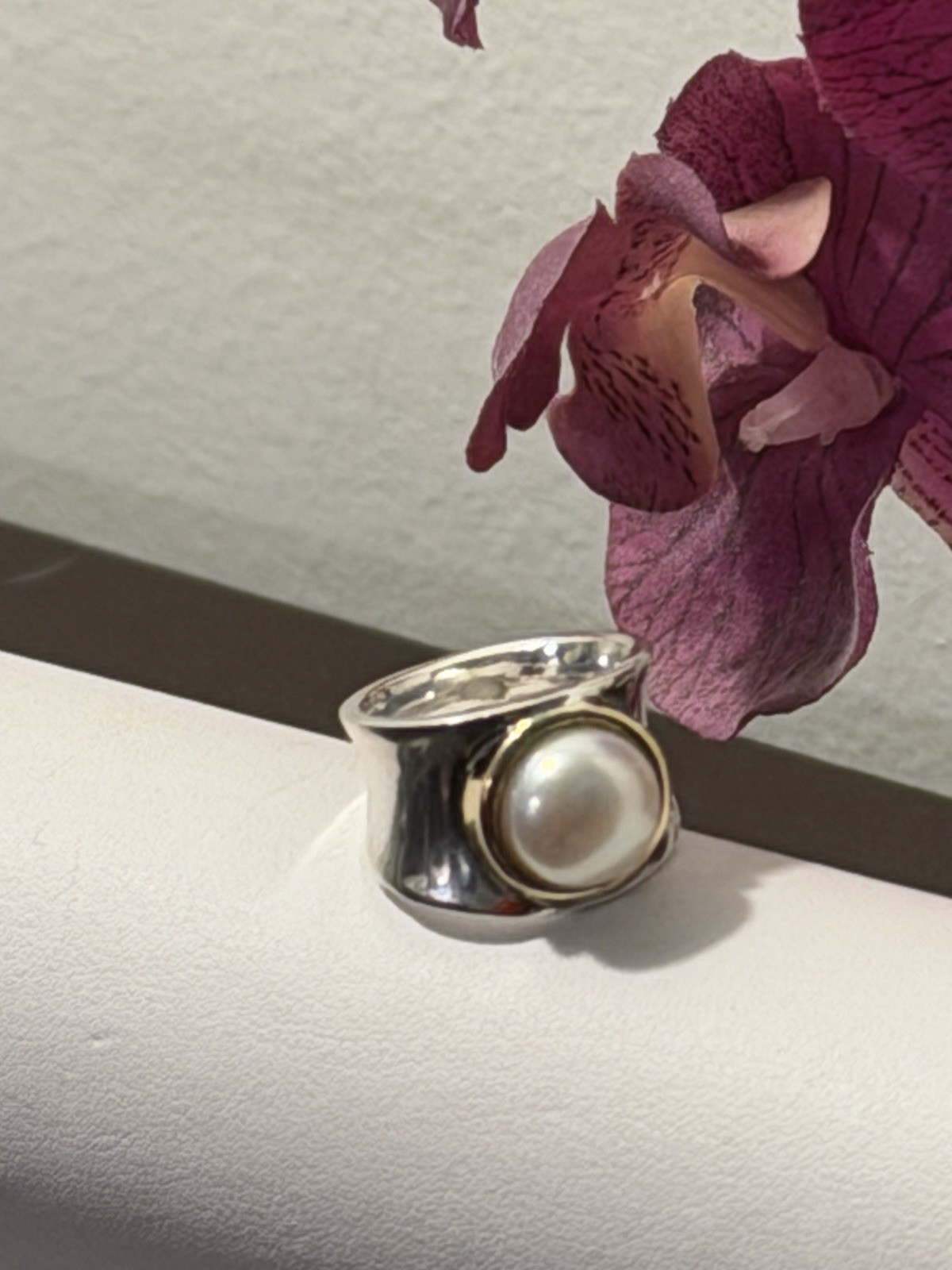Ross-Simons 9.5-10mm Cultured Pearl Ring in Sterling Silver With 14kt Gold Italy