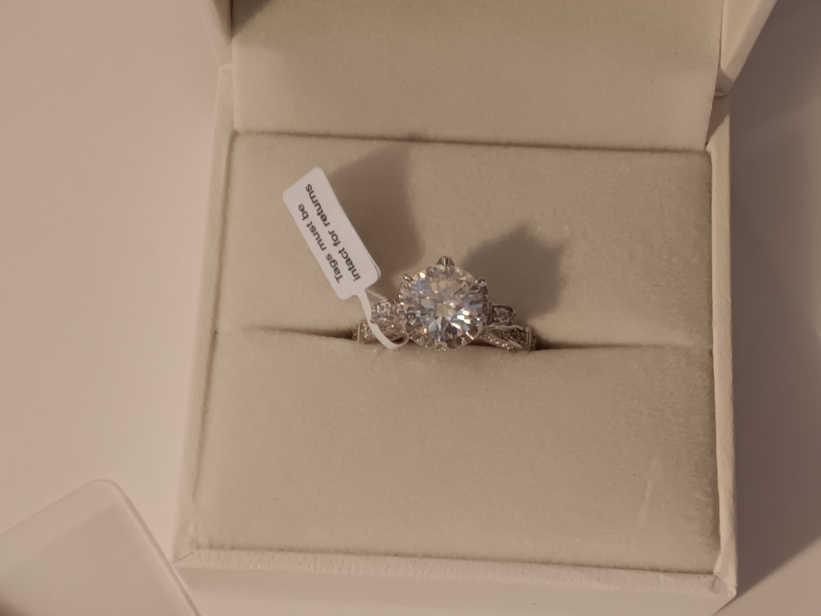 Maxine Moissanite Stone Engagement Ring in Sterling Silver 925 Size 5.5