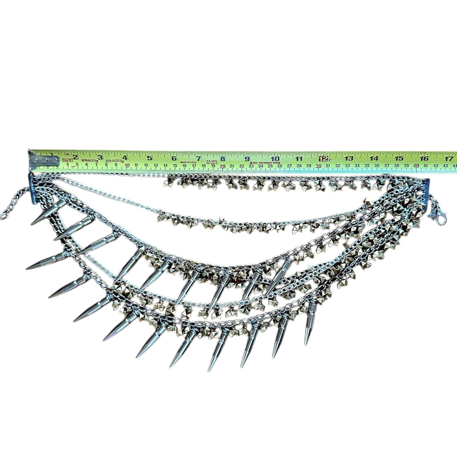 RARE Assad Mounser Chunky Gold And Silver Spike (bullet) Statement Necklace