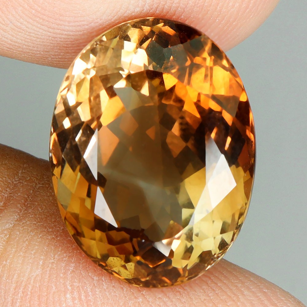 Oval Cut Natural Champagne Imperial Topaz Brazil 15.96ct 16.5×12.5mm Gemstone