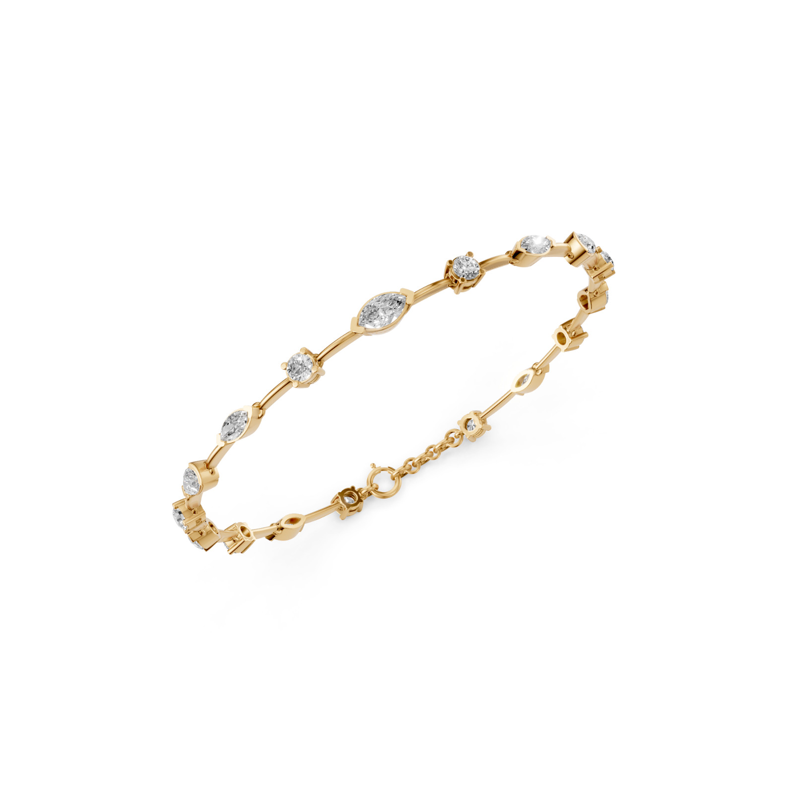 2.86 CT Marquise Lab Grown Diamond Station Chain Bracelet