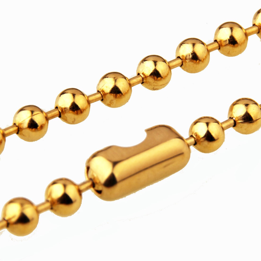1.5-12mm Wholesale Stainless Steel Gold Bead Ball Chain Necklace Unisexs Link