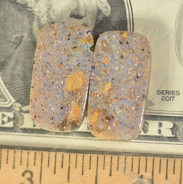 Matched Pair Louisiana Opal Cabochon Gem Opal Natural Untreated 20.50 cts.