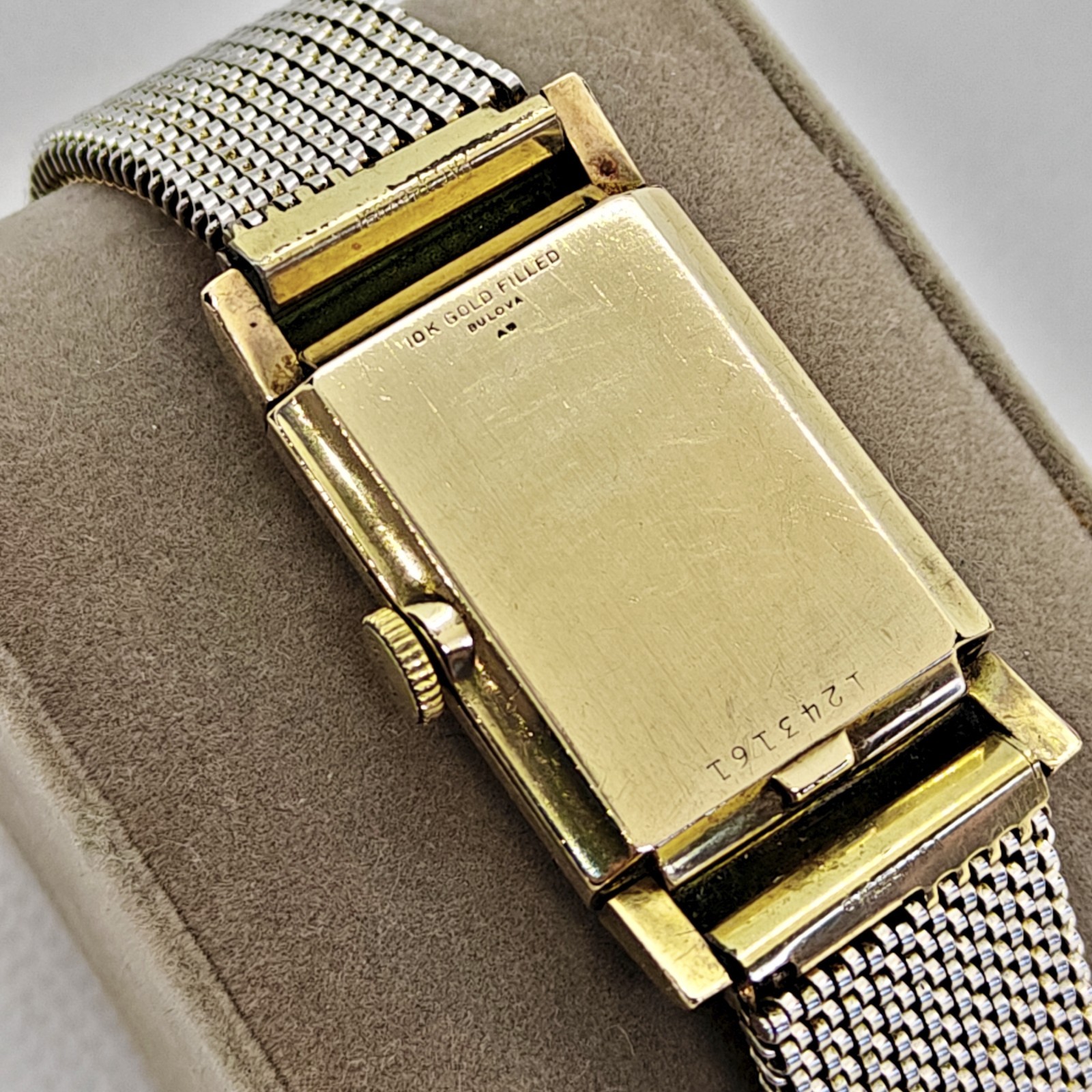 Vintage 1950 Bulova Academy Award T Men’s Watch 10K GF Curtain Dial 21J