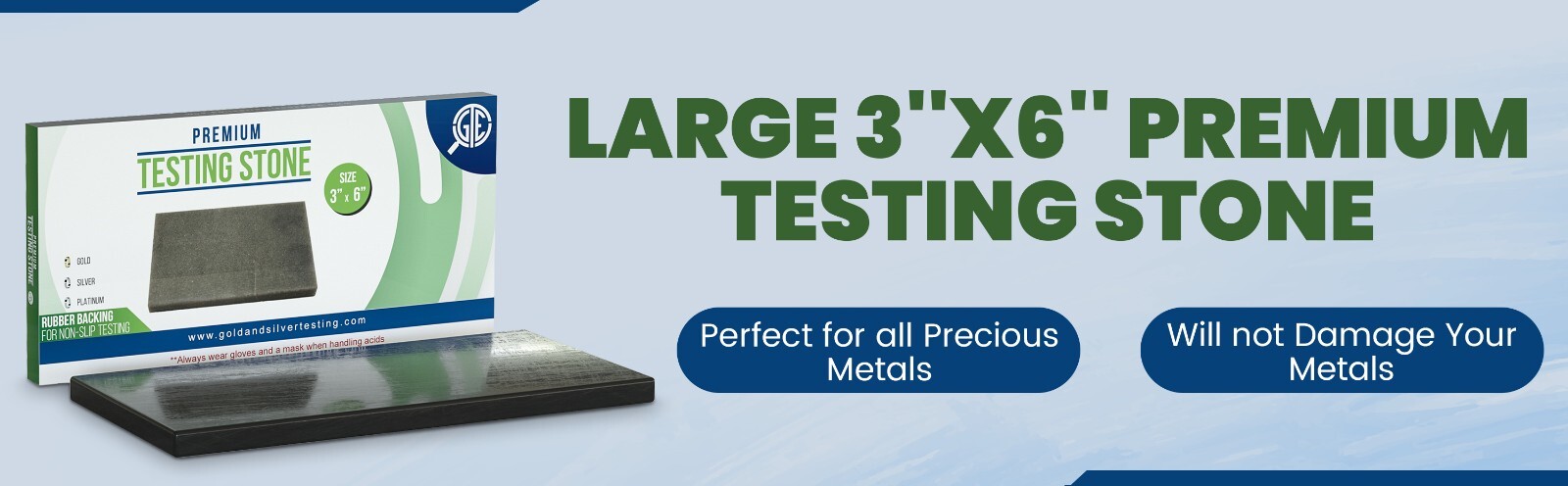 GTE 6”x3” Scratch Stone Gold Silver Test Kit 10K 14K 18K 22K 24K Platinum Acid