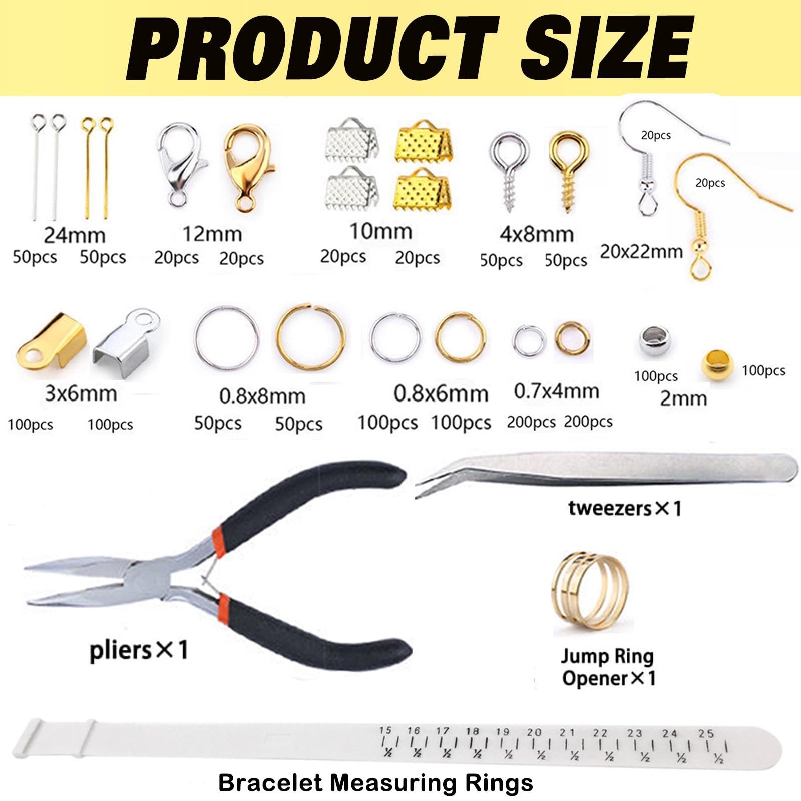 GTAAOY Jewelry Making Supplies Kit for Adults, Repair Small, Silver