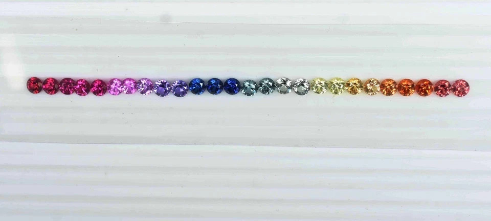 3mm Round Rainbow Sapphire Natural Multi-Color 26 Pcs IGL Loose Gemstones 5DNG