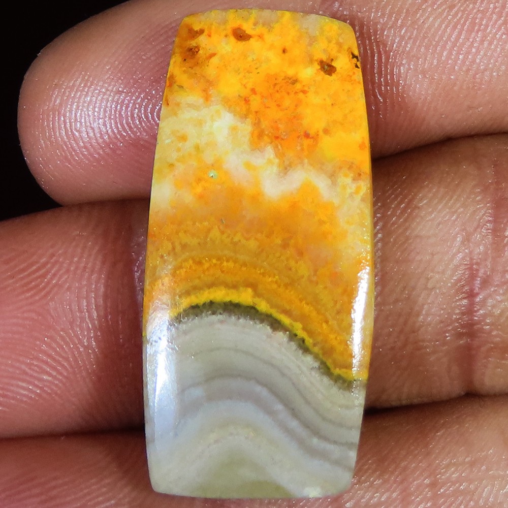 26.75 Ct Natural Bumble Bee Jasper Cushion Healing Gemstone 15x32x4 mm BR778