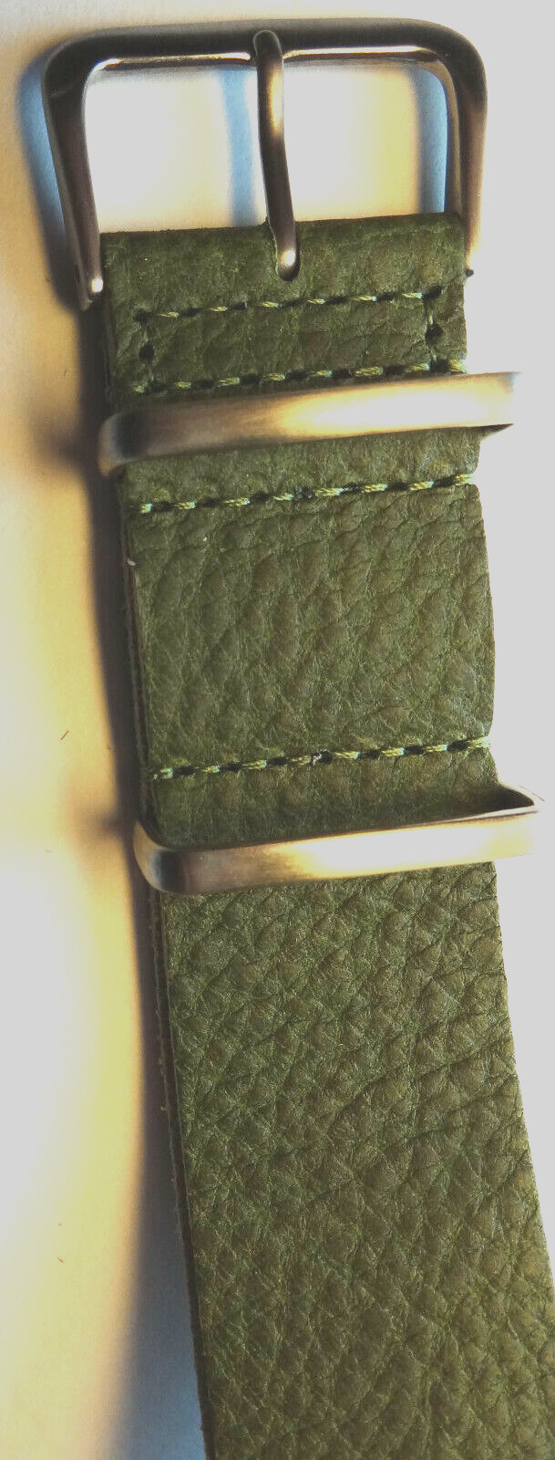 New Mens EXTRA LONG EZ Pass Thru ONE PIECE 22mm Watch Band Army Combat Green