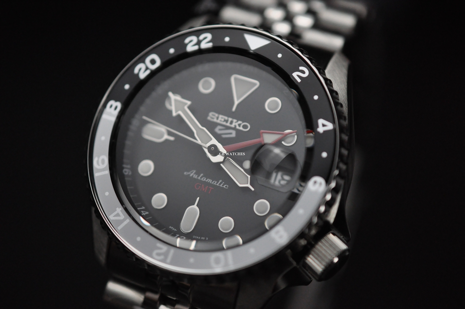 Seiko 5 Sports GMT SSK001 Black Dial Stainless Steel Automatic SSK001K1