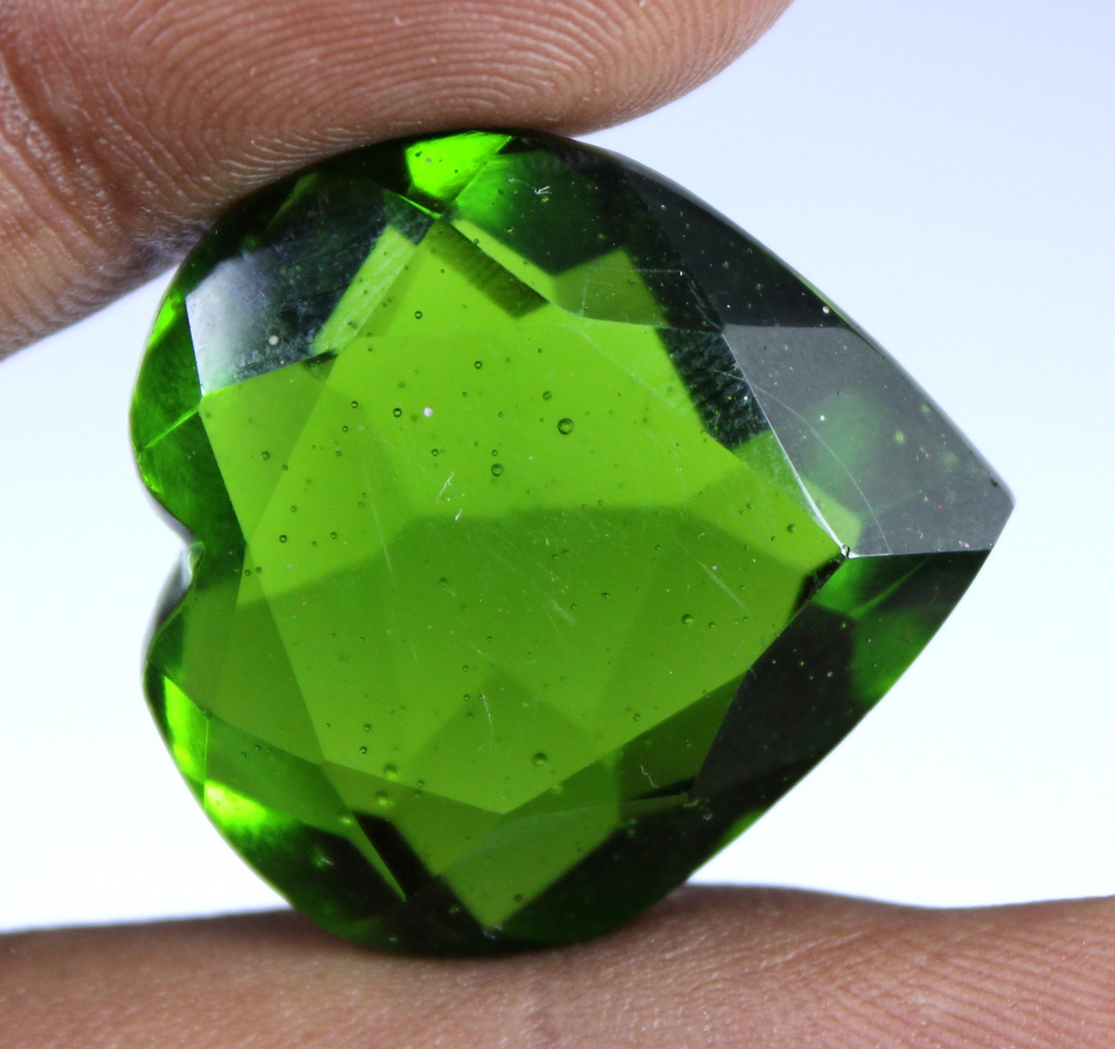 Brazilian Olive Green Peridot 58.85 Ct Heart Shape Gemstone Certified T8875