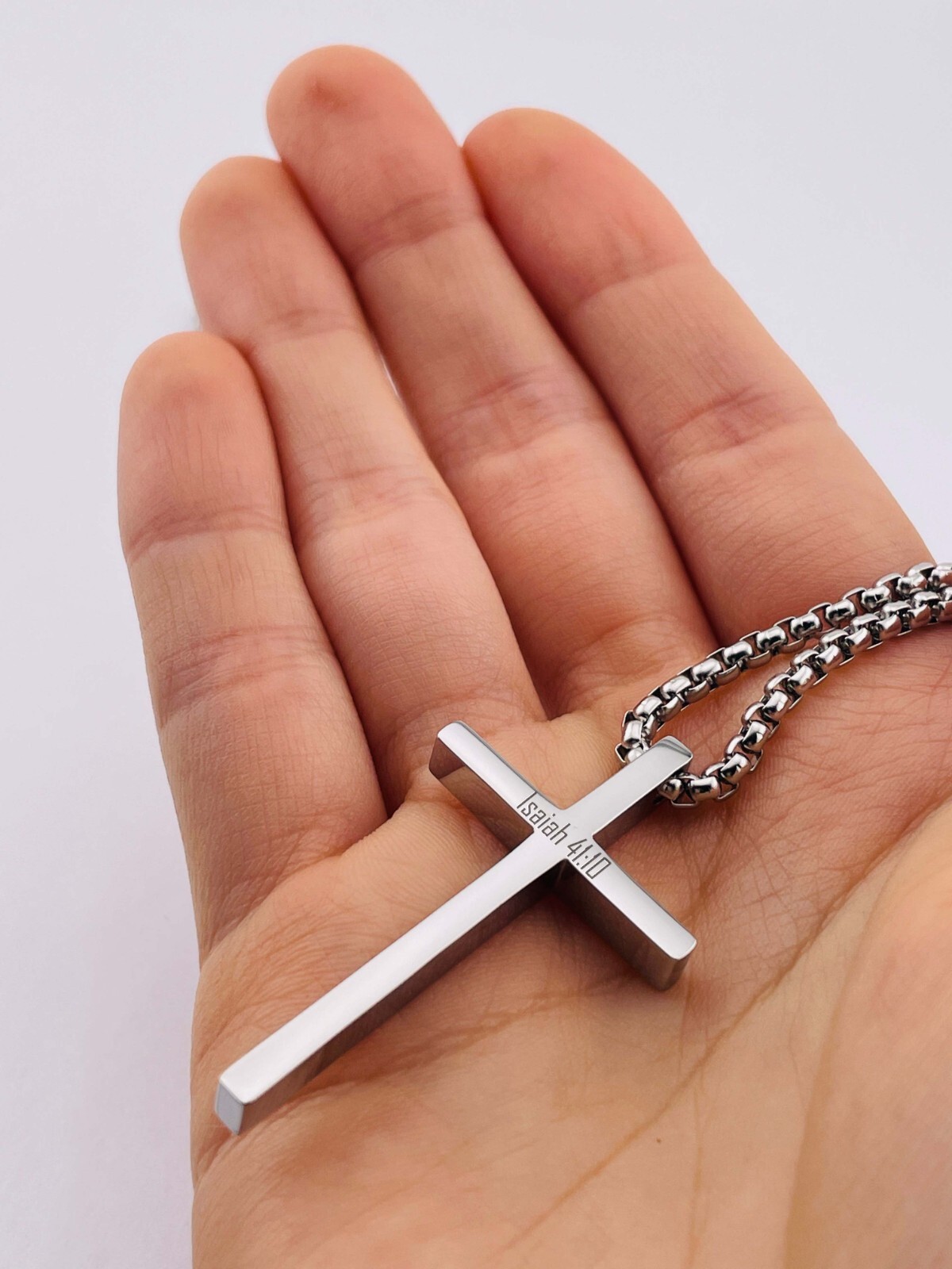 Personalized Engraved Cross Necklace Christian Catholic Easter Gift Pendant