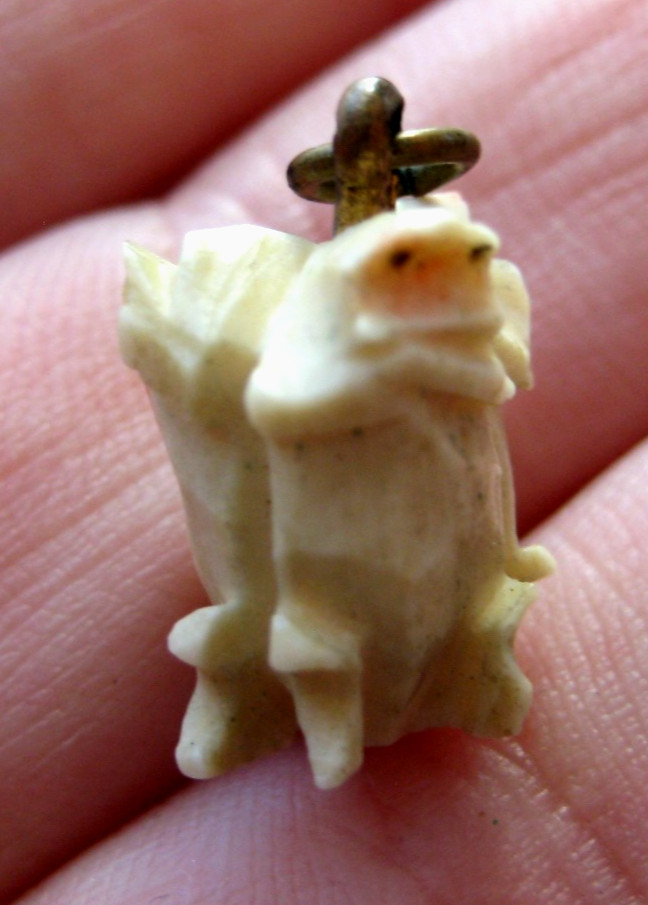 VINTAGE Antique Carved THREE WISE MONKEYS Charm SPEAK~HEAR~SEE NO EVIL