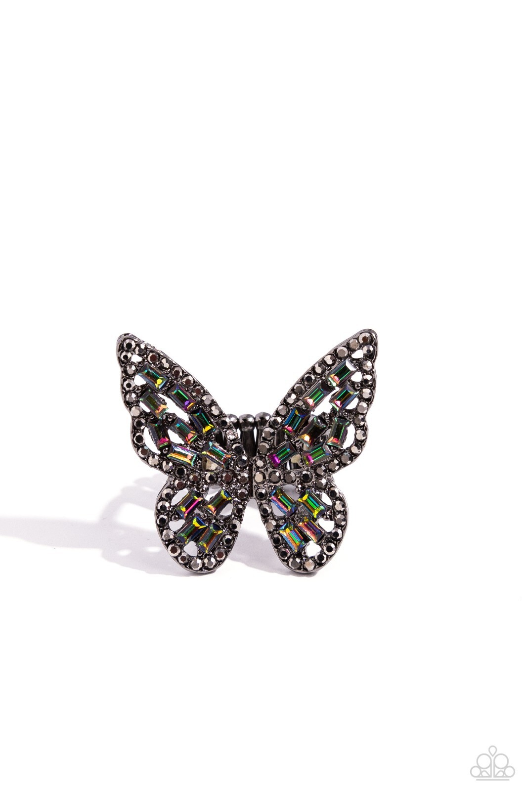 Paparazzi RING Black Multi OIL SPILL Flauntable Flutter