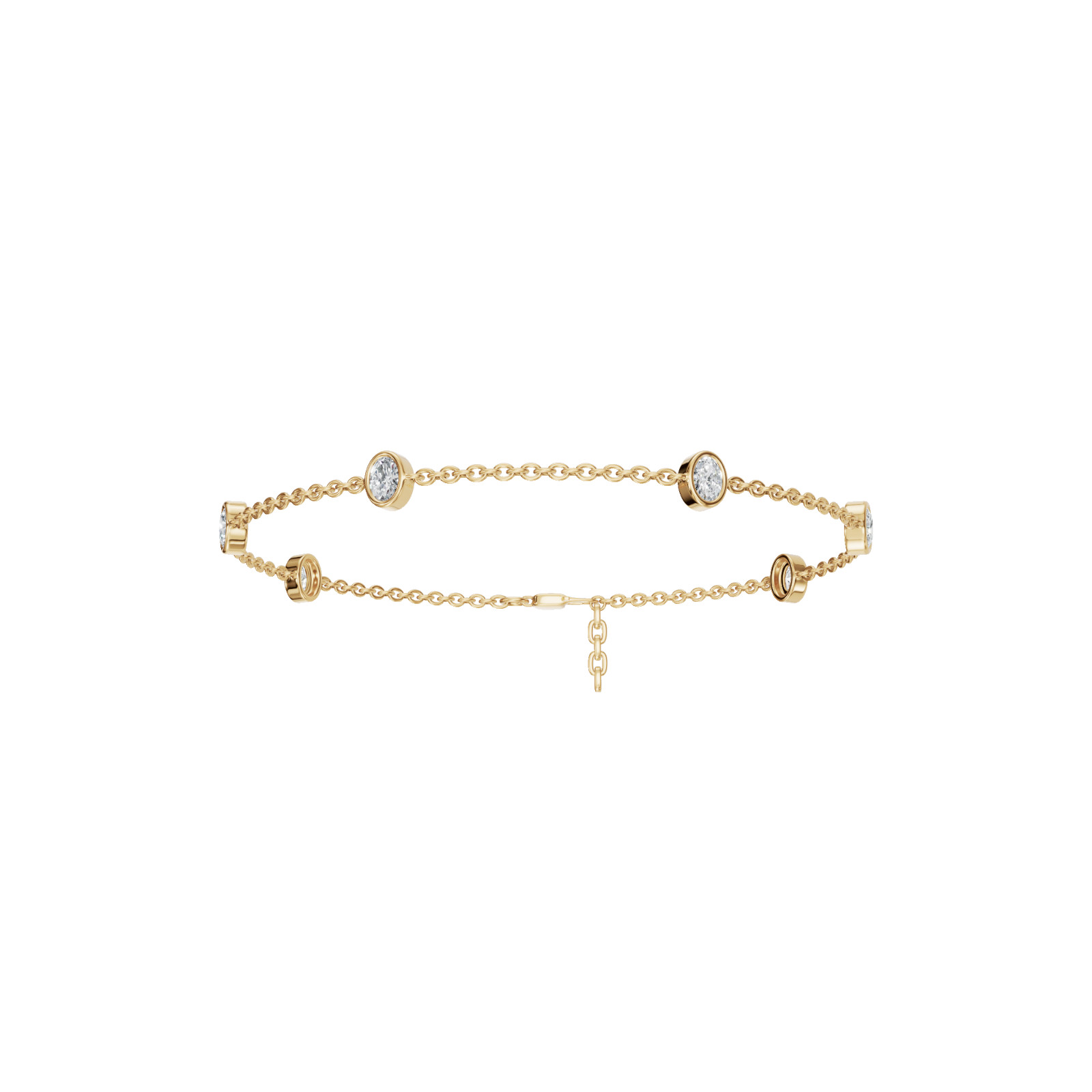 Eterna Glow Oval Lab Grown Diamond Dainty Charm Cluster Bracelet