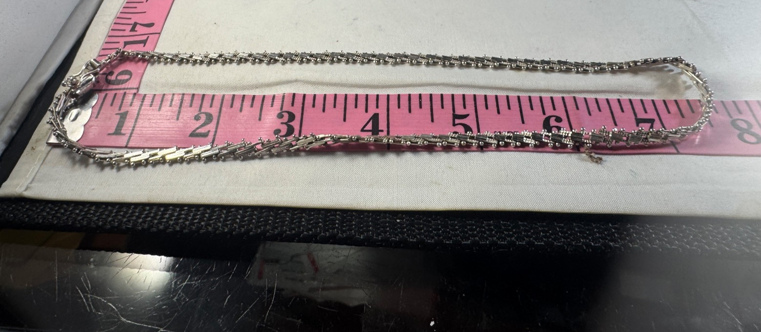 Vintage Mexican Sterling Silver Riccio Variation Link 16 inch necklace
