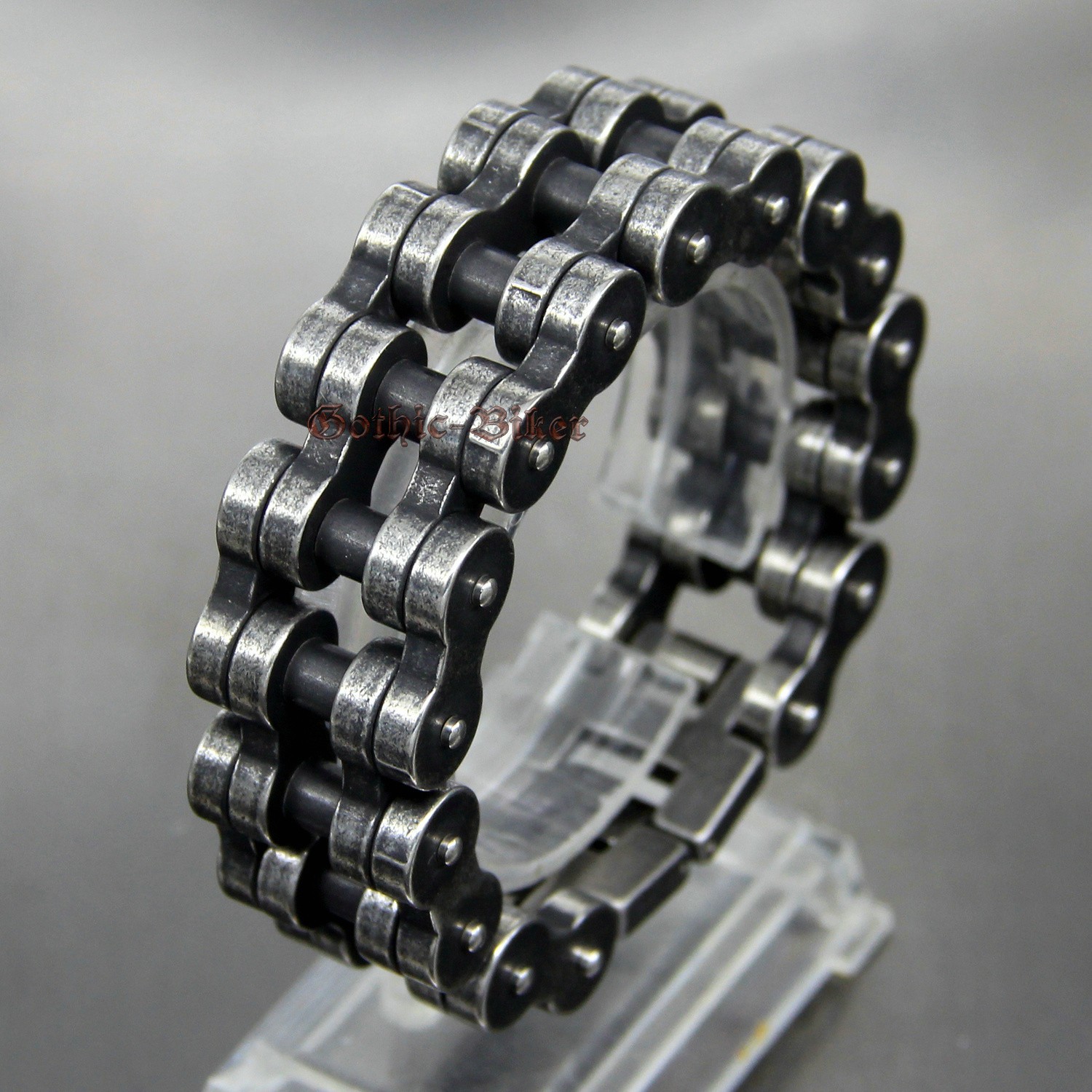 Heavy Chunky Motorcycle Bike Chain Men’s Bracelet Stainless Steel Gunmetal Tone