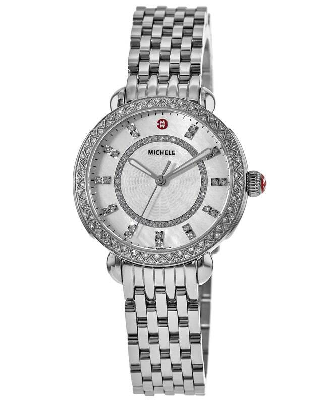 New Michele Sidney Diamond Classic Steel Women’s Watch MWW30B000001