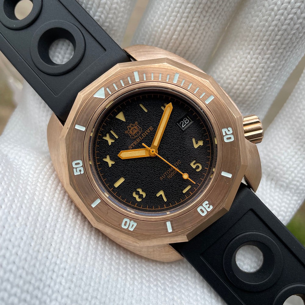 STEELDIVE SD1946S Mens Bronze 44.5mm 1000M Automatic Dive Watch NH35 Sapphire