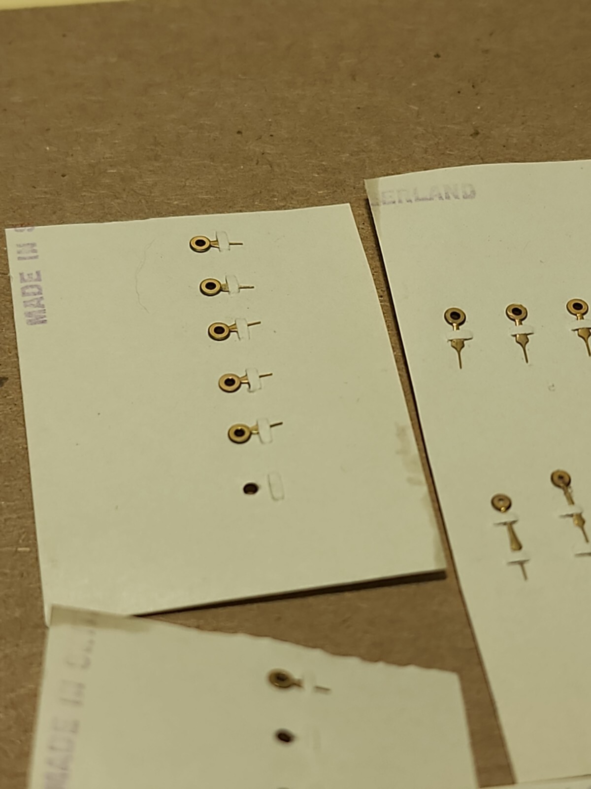 Lot Of NOS Gruen 280 Carded Gilt Hr/Min Hands-2 Lengths