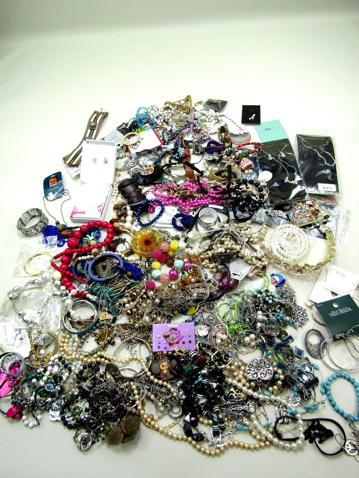 Jewelry Necklaces Earrings Studs Hoops Dangle Rings Bracelets Pins Mixed Lot