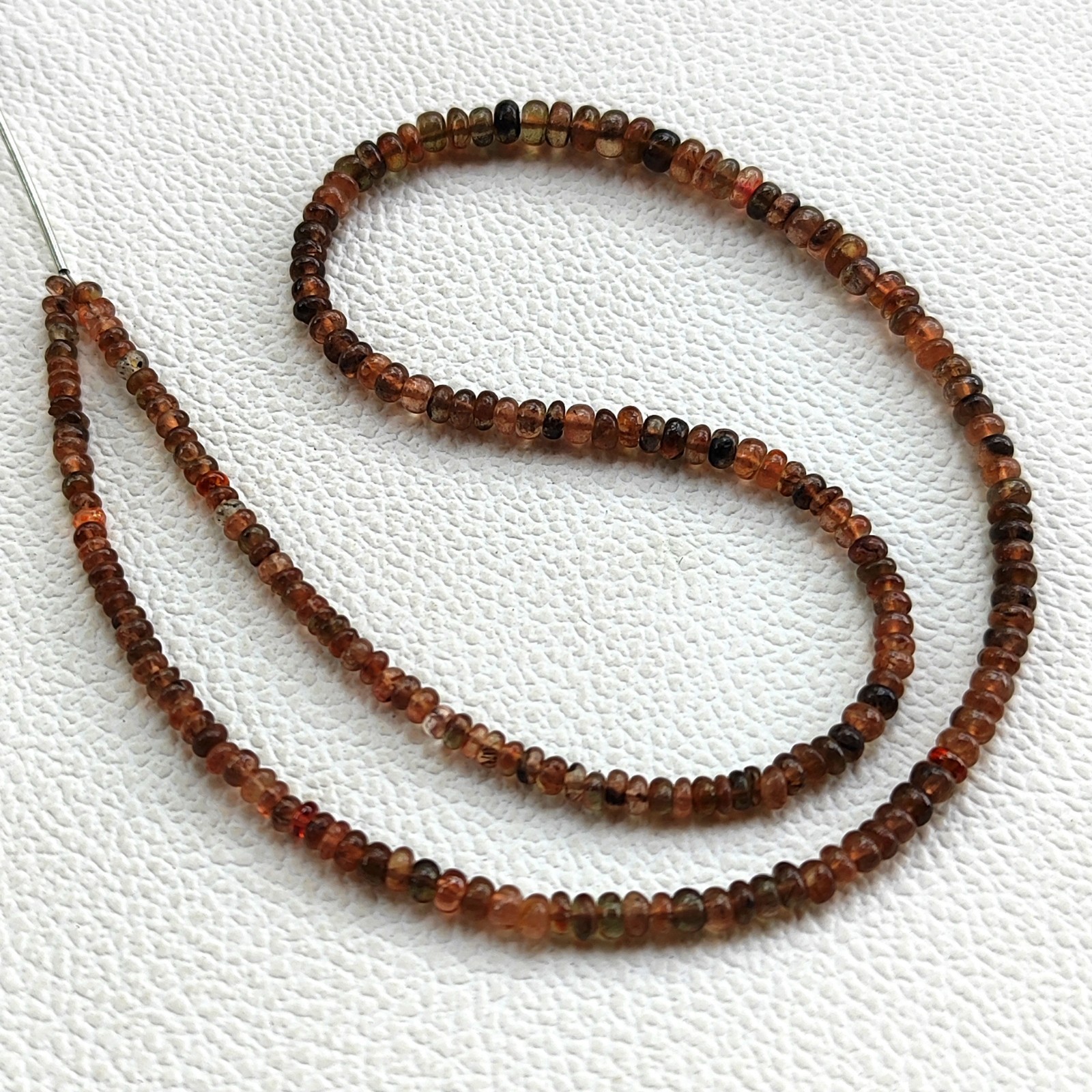 Natural Spain Andalusite Rondelle Smooth Beads 16″ Strand 3-4.5mm Gemstone