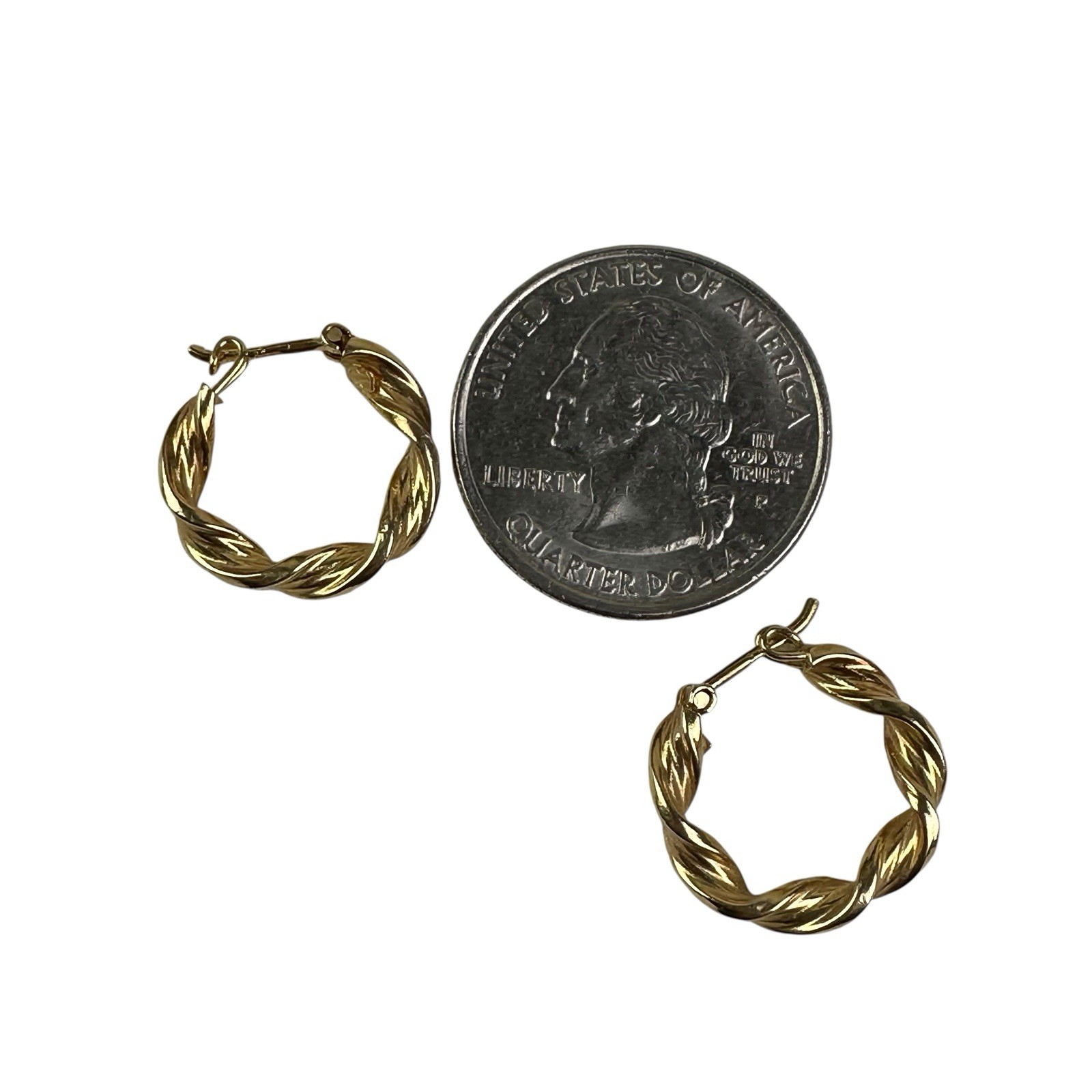 14k Gold Twisted Earrings Made In Italy by UnoAErre 1.72g