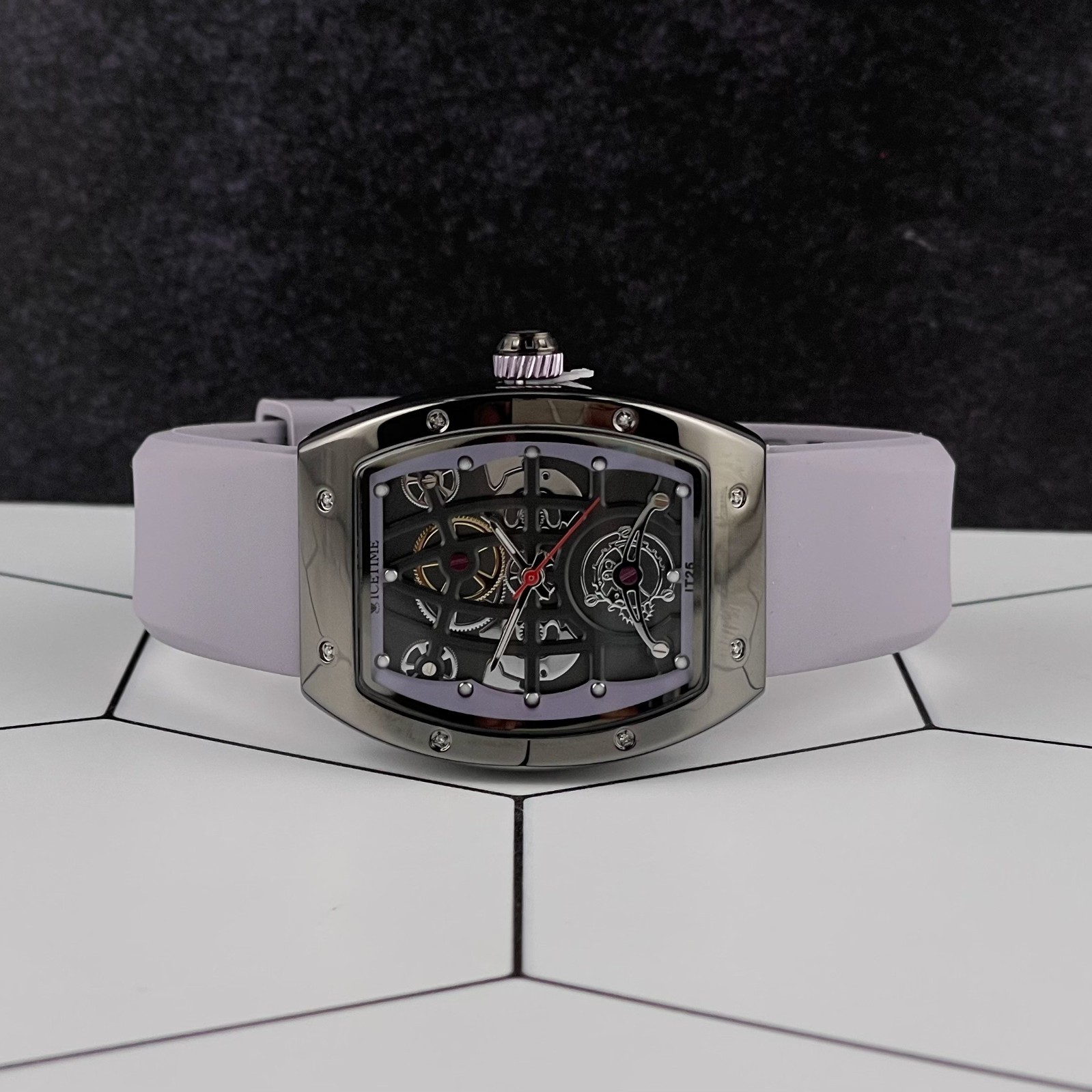 Flash Sale! IceTime 33mm Lavender Dial Steel Ladies Watch 0.10ct Diamonds IT25