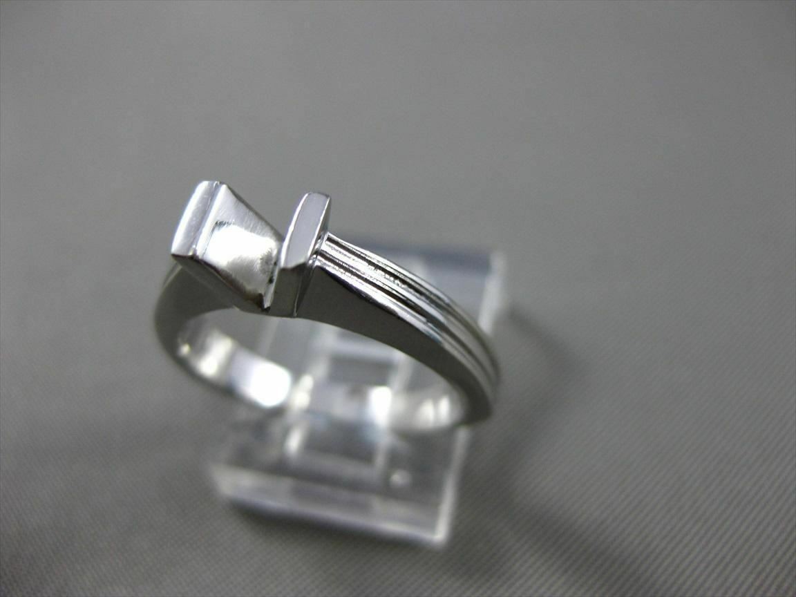 ESTATE PLATINUM 3D TENSION SOLITAIRE SEMI MOUNT ENGAGEMENT RING #24605 4mm WIDE