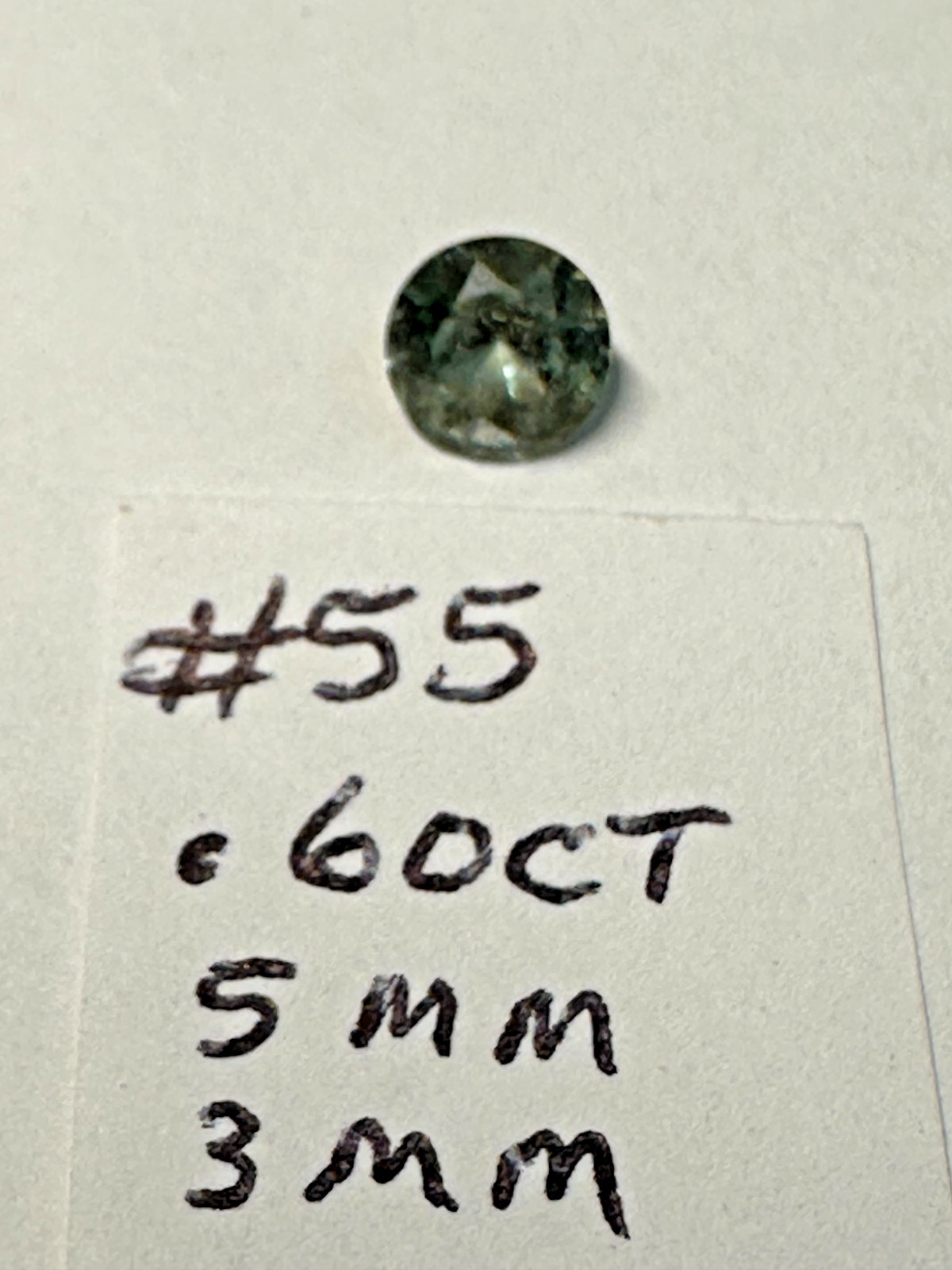 Genuine MONTANA BLUE GREEN SAPPHIRE Round .60ct, 5. mm, 3.0mm Gemstone #55