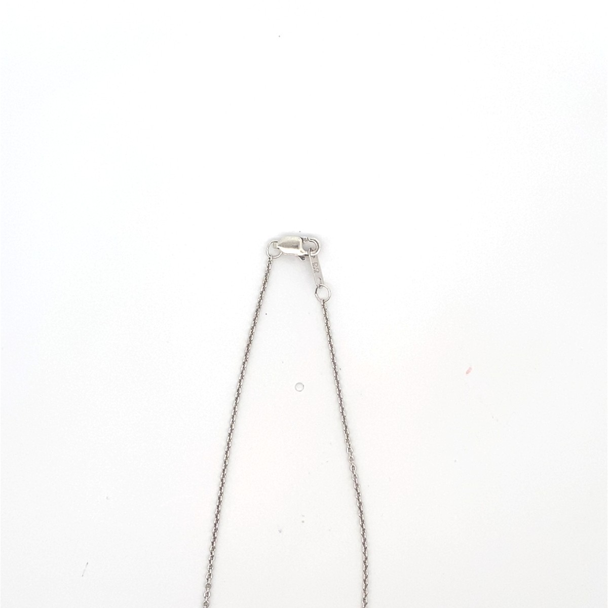 Sterling Silver Clear/Black Stone Swirl Pendant Necklace – 18″ (C31031764)