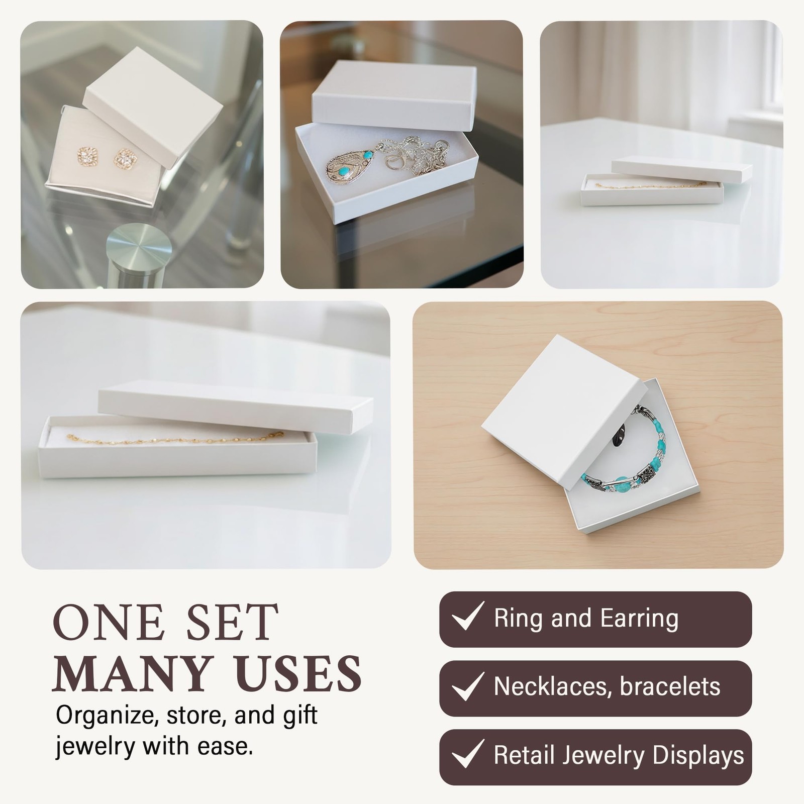 -25 Pack Jewelry Boxes Cotton Filled Assorted Mixed Gift Set for Ring, Pendan…