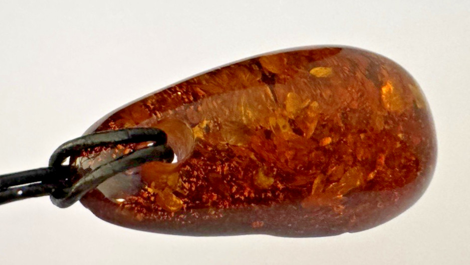 Large 2 3/4″ Beautiful Baltic Amber Pendant on Cord Necklace 23 Grams 24″
